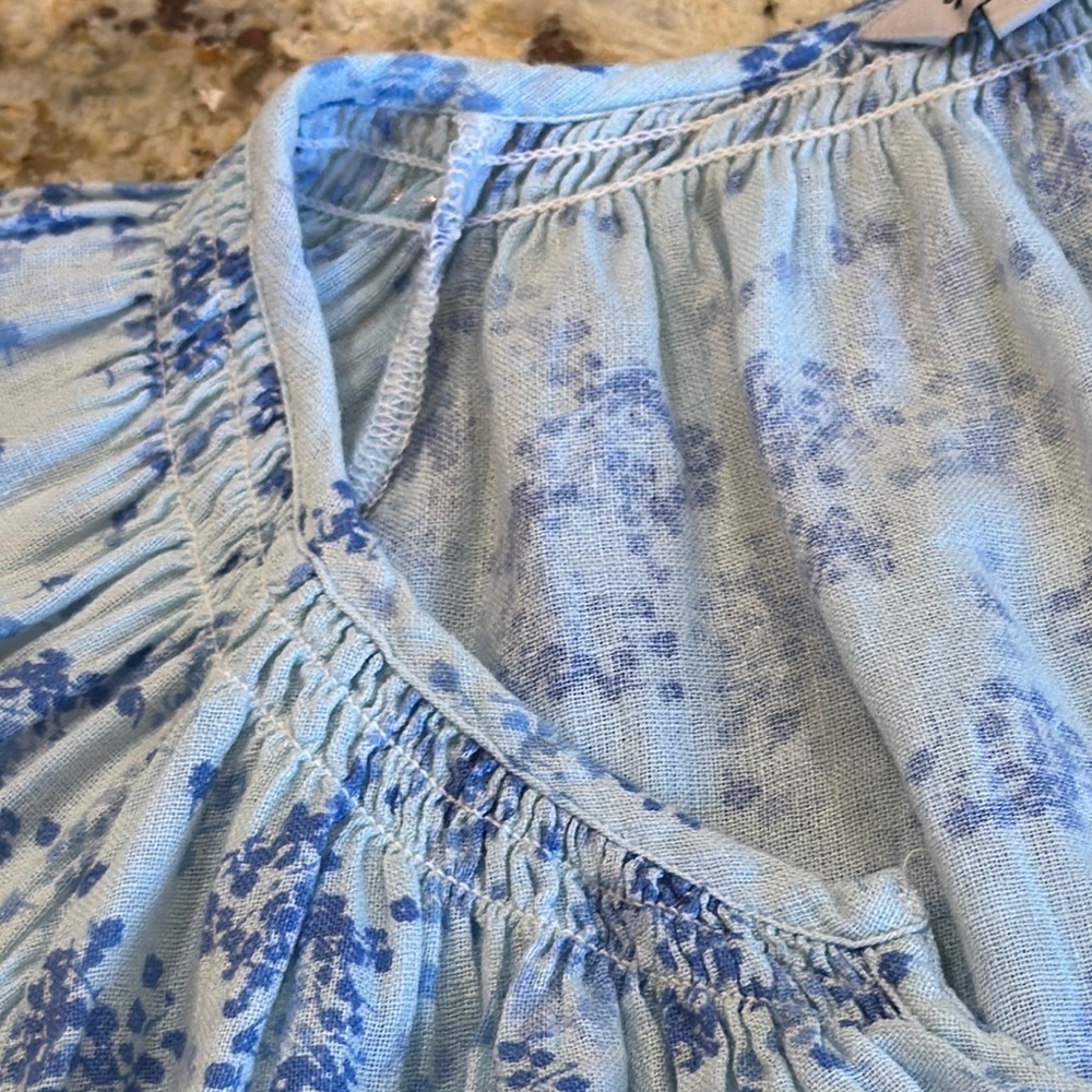 RAILS • Mariah Linen Blend Blue Floral Blouse • Size Large - Picture 4 of 11